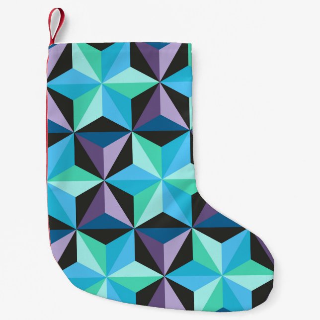 Petite Chaussette De Noël Stars Abstrait Géométrique (Devant)