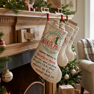 Petite Chaussette De Noël Statut de naissance de Noël de bébé personnalisé a