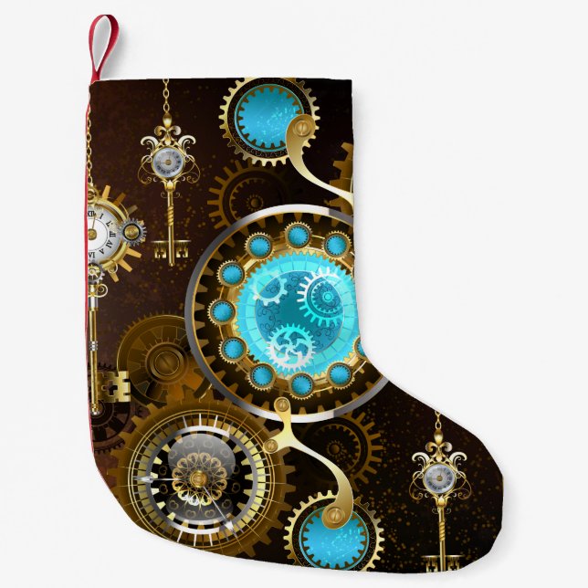 Petite Chaussette De Noël Steampunk Rusty Background (Devant)