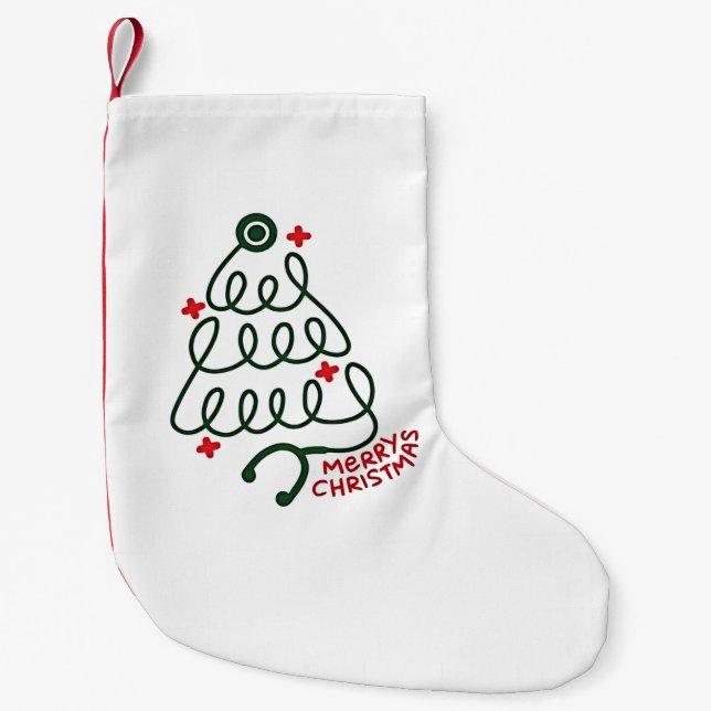 Petite Chaussette De Noël Stethoscope Arbre de Noël Lumières Éclairage Infir (Devant)