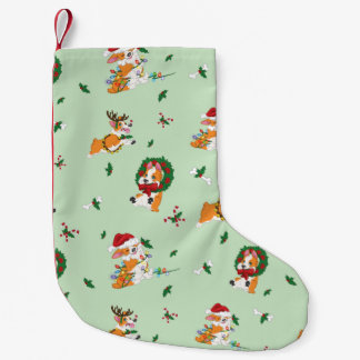 Petite Chaussette De Noël Stockage de Corgis de Noël