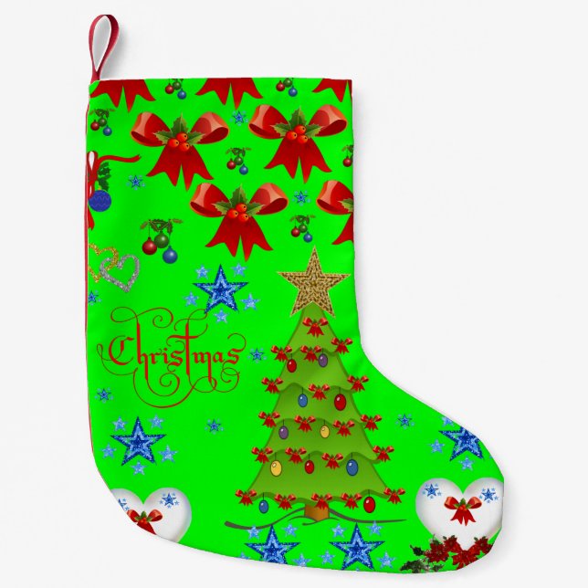 Petite Chaussette De Noël Stockage de Noël (Devant)