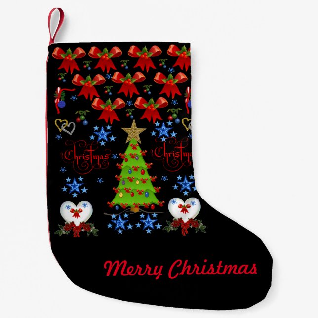 Petite Chaussette De Noël Stockage de Noël (Devant)
