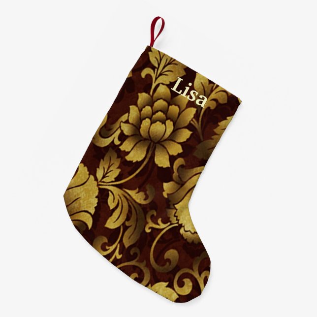 Petite Chaussette De Noël Stockage de Noël Brown personnalisé (Devant (Accrochage))