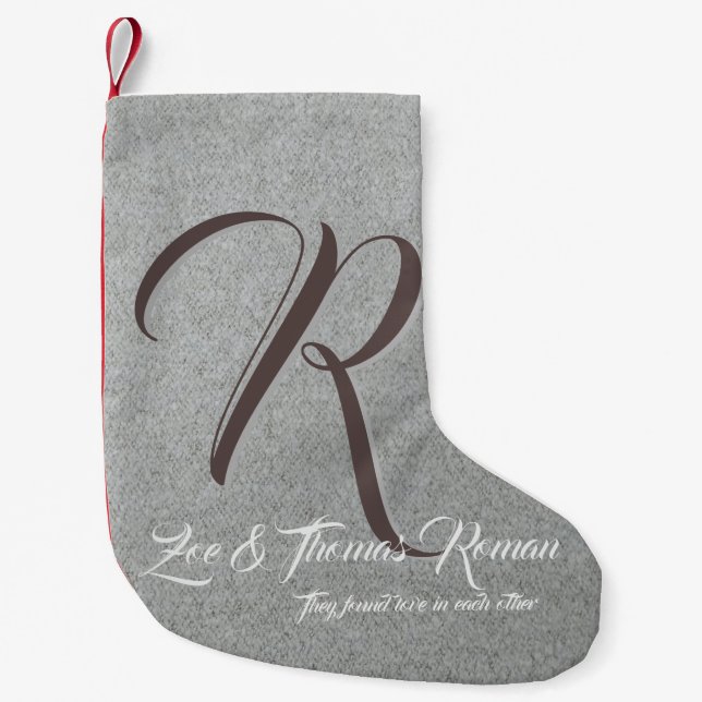 Petite Chaussette De Noël Stockage de Noël monogrammé (Devant)