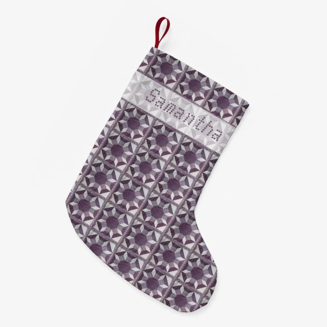 Petite Chaussette De Noël Stockage de Noël - motif et nom de la courtepointe (Devant (Accrochage))