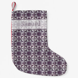 Petite Chaussette De Noël Stockage de Noël - motif et nom de la courtepointe