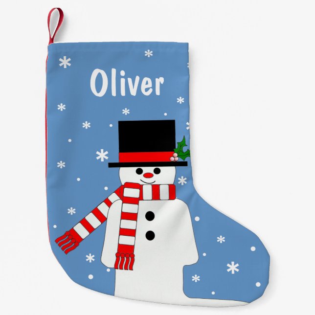 Petite Chaussette De Noël Stockage de Noël personnalisé pour Oliver (Devant)