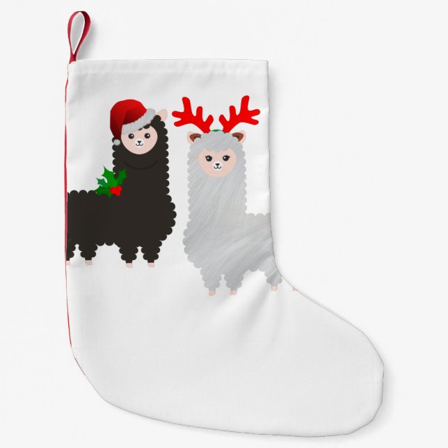 Petite Chaussette De Noël stockage de rennes alpacas de noël (Devant)