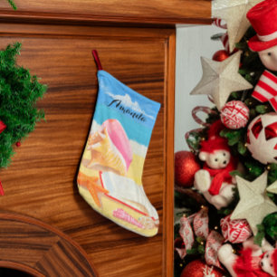 Petite Chaussette De Noël Stockage personnalisé Seashore