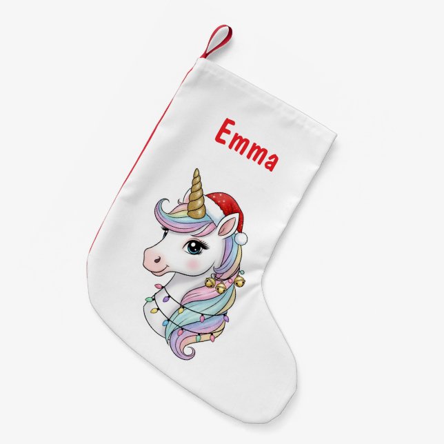 Petite Chaussette De Noël Stocking de la licorne de Noël (Devant (Accrochage))
