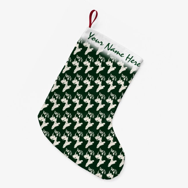 Petite Chaussette De Noël Stocking de Noël Husky Stockage personnalisé (Devant (Accrochage))