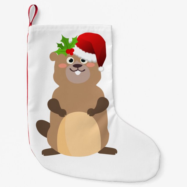 Petite Chaussette De Noël Stocks de gopher de Noël du Père Noël (Devant)