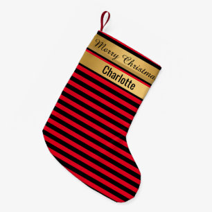 Petite Chaussette De Noël STRIPE Red Christmas Stocker OR DOUBLE SiDED