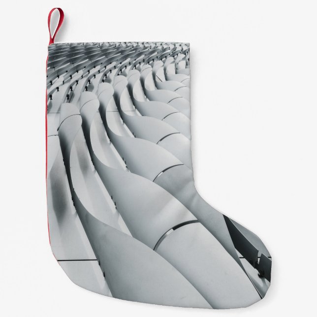 Petite Chaussette De Noël Structure du bâtiment blanc et gris (Devant)