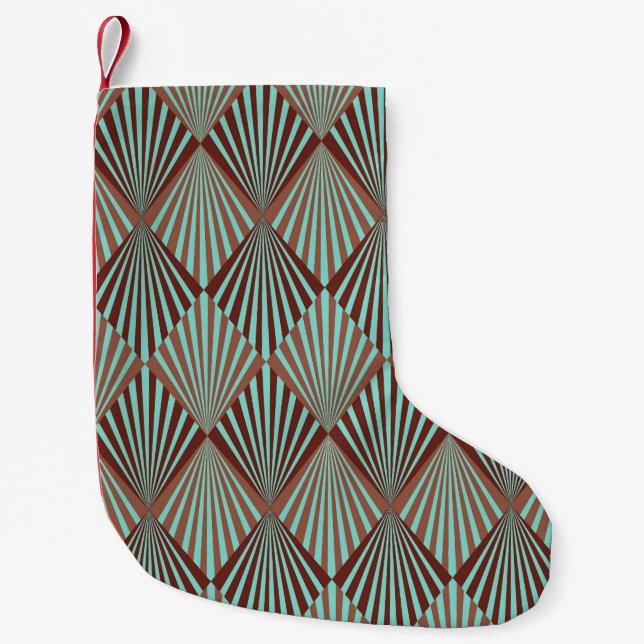 Petite Chaussette De Noël Style Art Déco, texture transparente. (Devant)