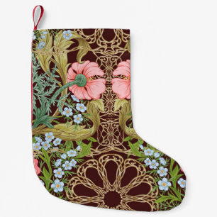 Petite Chaussette De Noël Style Art Nouveau Floral : Motif Vintage coloré