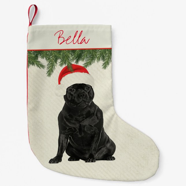 Petite Chaussette De Noël Style de cru du Staffordshire Terrier (Devant)