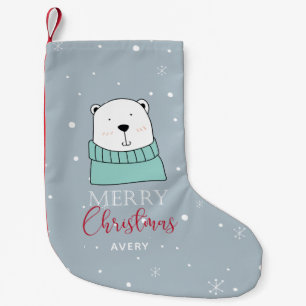 Petite Chaussette De Noël Style de dessin de Noël Ours Personnalisé