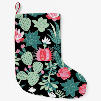 Petite Chaussette De Noël Succulents de style scandinave Motif sans couture