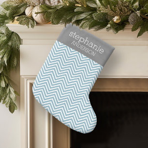Petite Chaussette De Noël Suite bleue et grise en pastel de baby shower