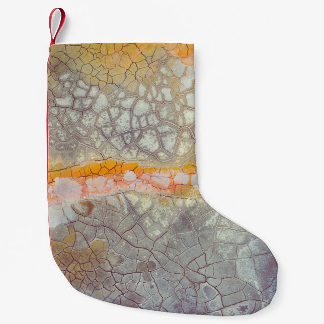 Petite Chaussette De Noël Surface de béton Brown et gris (Devant)