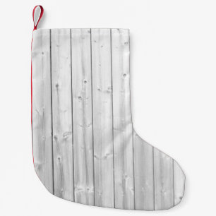 Petite Chaussette De Noël Surface en bois de texture blanche