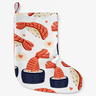 Petite Chaussette De Noël Sushi Japonais nourriture Motif sans soudure