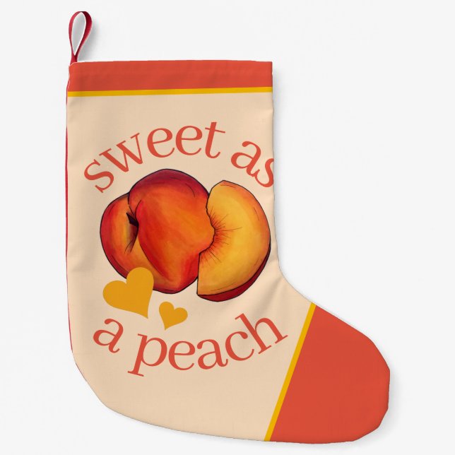 Petite Chaussette De Noël Sweet as a Peach Ripe Georgia Pache Fruit (Devant)
