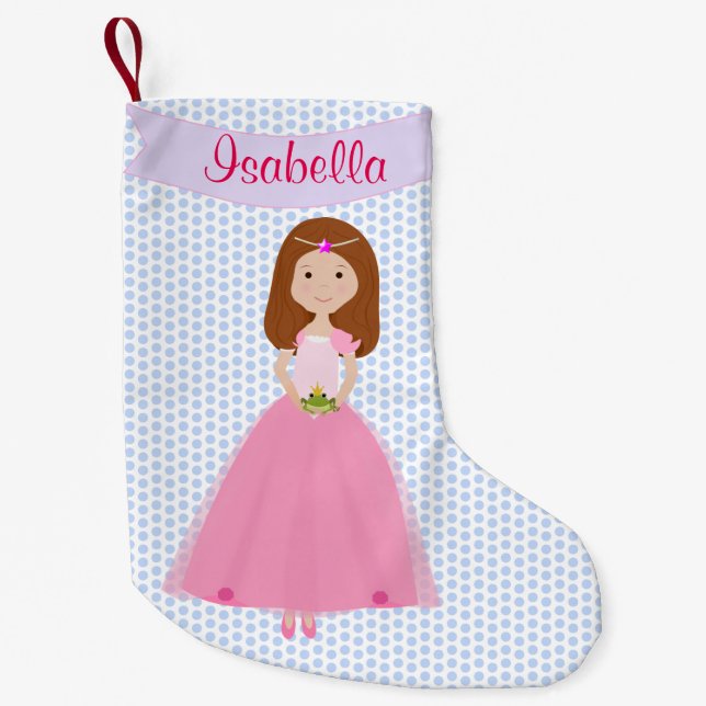 Petite Chaussette De Noël Sweet Auburn Hair Princess Stockage personnalisé (Devant)