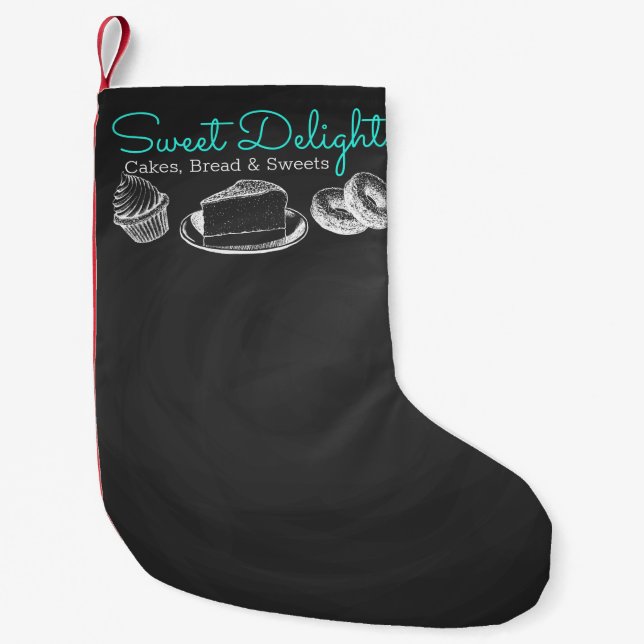 Petite Chaussette De Noël Sweet Bakery Chalkboard Professionnel (Devant)