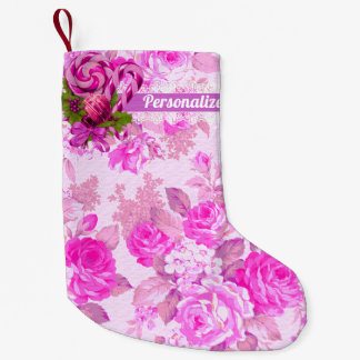 Petite Chaussette De Noël Sweet Cosy Cottage rose et violet Noël