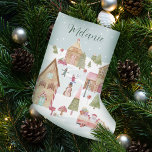 Petite Chaussette De Noël Sweet Holiday Wings Gingerbread Candy Town<br><div class="desc">Amusant et festif bonbons de vacances galettes pain d'épices bas. Notre design présente nos propres aquarelles peintes à la main, des paysages et des paysages de la ville en pain d'épice. Chaque petit détail est capturé dans ce petit quartier pittoresque. On y trouve des maisons en pain d'épice décorées de...</div>