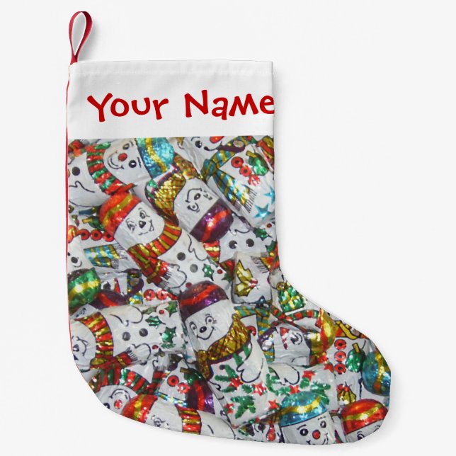 Petite Chaussette De Noël Sweet Snowmen Nom bas (Devant)