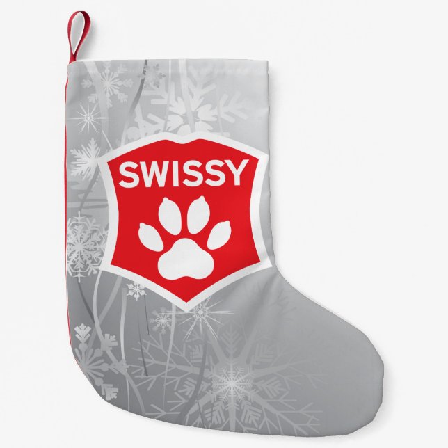 Petite Chaussette De Noël Swissy sur le bas de Noël de neige (Devant)