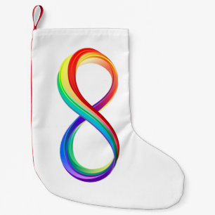 Petite Chaussette De Noël Symbole d'infinité arc-en-ciel stratifié