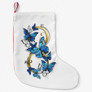 Petite Chaussette De Noël Symbole infini de papillons Morpho bleus