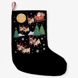 Petite Chaussette De Noël T-shirt de Noël avec arbre pour chiens Pug, Xmas,