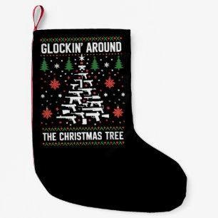 Petite Chaussette De Noël T-shirts de Noël laids drôles de pistolets pour le