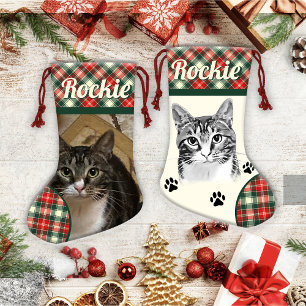 Petite Chaussette De Noël Tabby Cat Stockage de Noël personnalisé