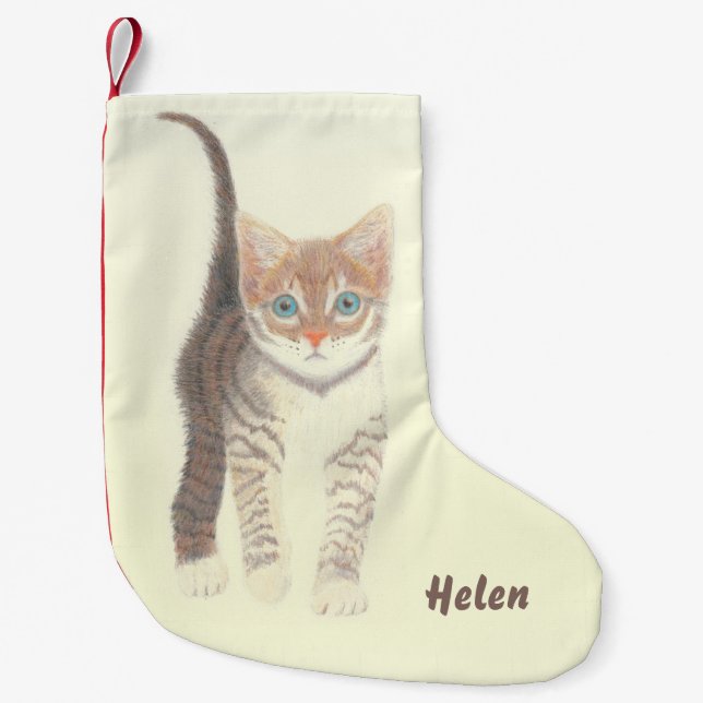 Petite Chaussette De Noël Tabby Kitten (Devant)