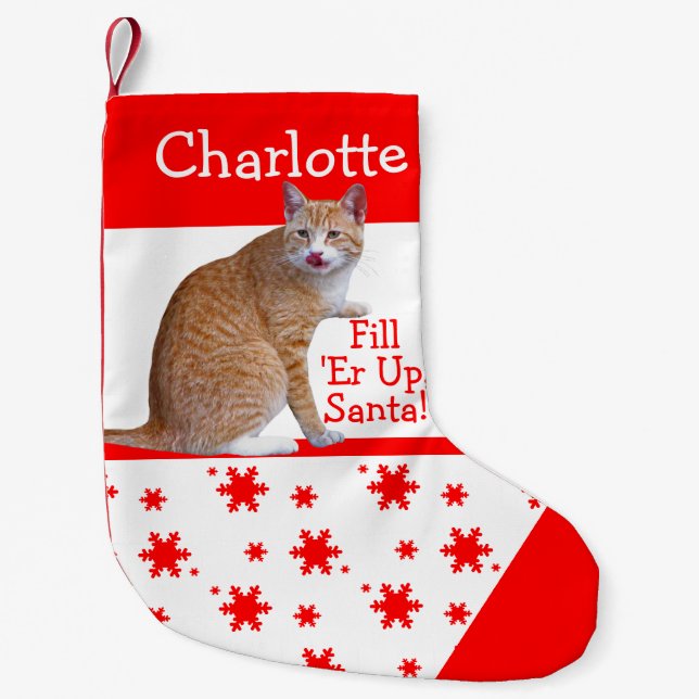 Petite Chaussette De Noël Tabby Orange Noël Stocker (Devant)