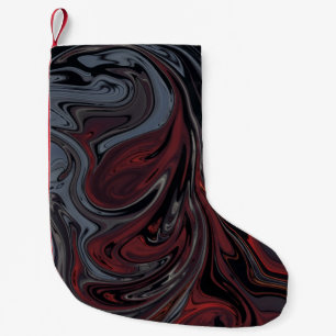 Petite Chaussette De Noël Tableau abstrait gris et rouge
