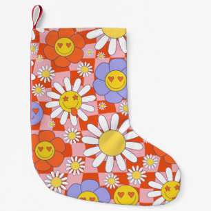 Petite Chaussette De Noël Tableau de contrôle floral de marguerite super, an