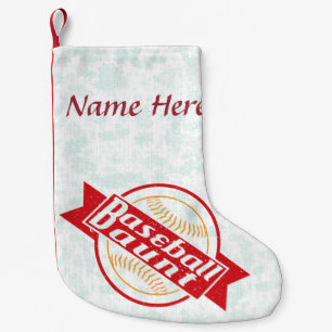 Petite Chaussette De Noël Tante de baseball Stockage de Noël personnalisé