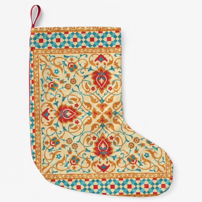 Petite Chaussette De Noël Tapis oriental, motif ornemental ornemental, stylé (Devant)