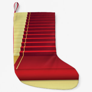 Petite Chaussette De Noël Tapis rouge Elégance : Arrière - plan Vintage.