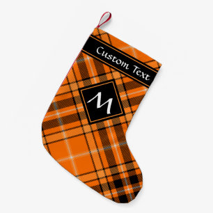 Petite Chaussette De Noël Tartan orange d'Halloween