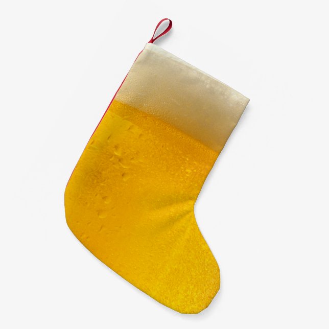 Petite Chaussette De Noël Tasse de bière mousseuse (Devant (Accrochage))