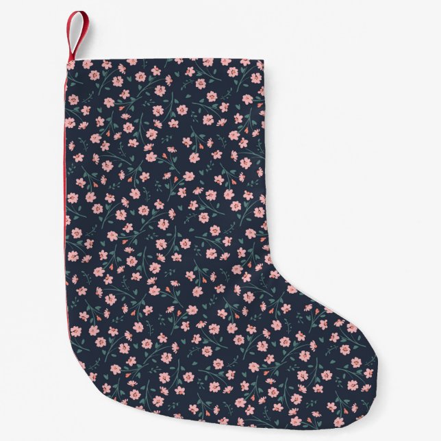 Petite Chaussette De Noël Tatouages à fleurs (Devant)
